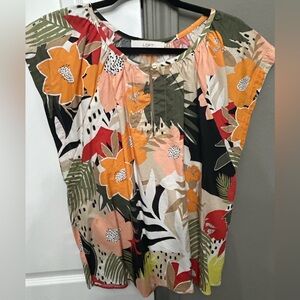 LOFT tropical floral blouse